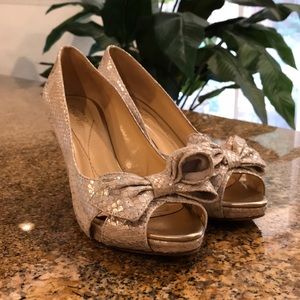 Kate Spade Snakeskin Bow Heels